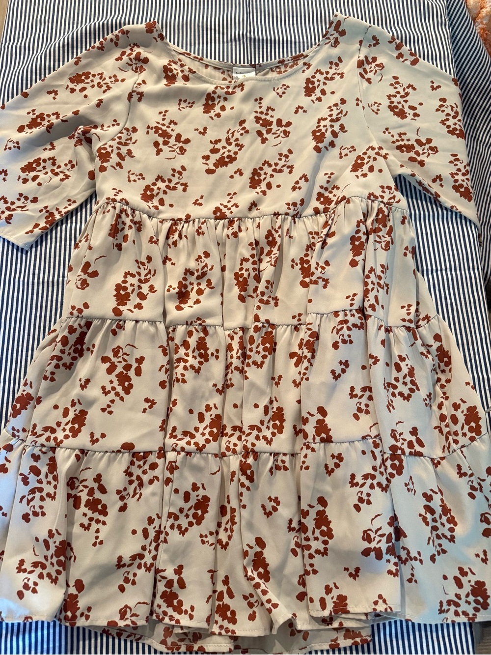 By Together Cream Mini Dress with Rust Floral Print